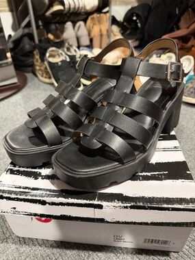 DV by Dolce Vita Black Strappy Platform Heels